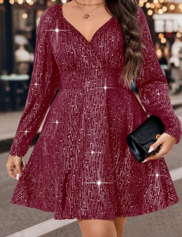 Rochie mini Shein Curve+, vișiniu
