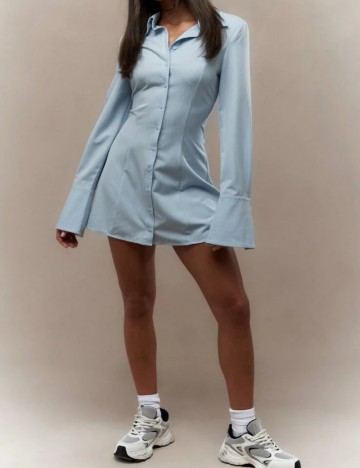 Rochie tip cămașă Shein Missguided, albastru
