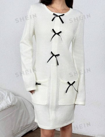 Rochie tricotată Shein, crem