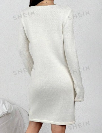 Rochie tricotată Shein, crem