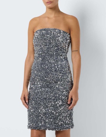 Rochie mini Noisy May, argintiu