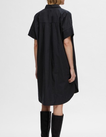 Rochie tip cămașă Selected, negru