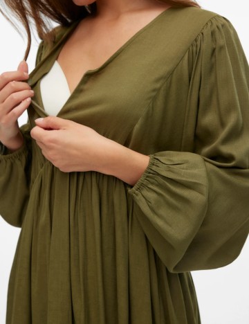 Rochie mini Mamalicious, kaki