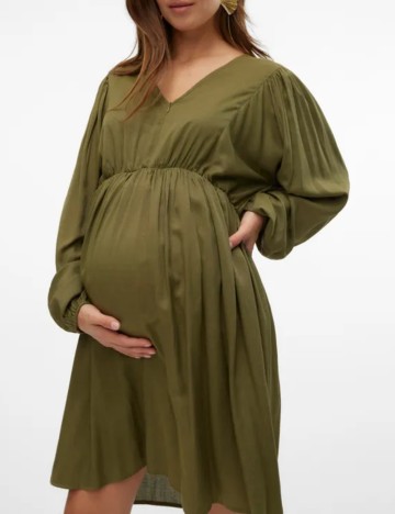 Rochie mini Mamalicious, kaki