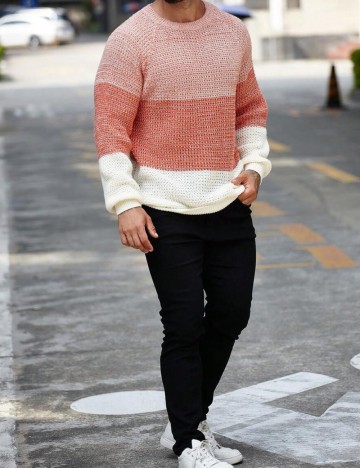 Pulover Shein MANFINITY, mix culori