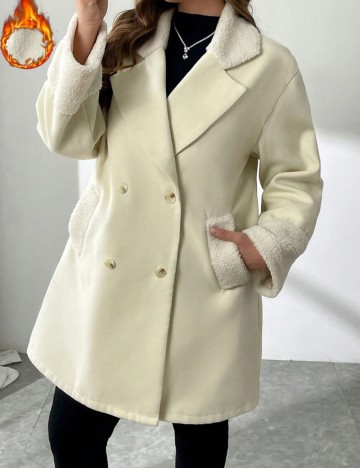Palton Shein Curve+, crem
