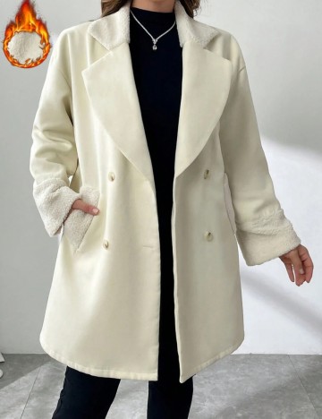 Palton Shein Curve+, crem