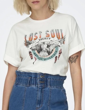 Tricou Only, alb