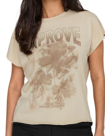 Tricou Only, crem