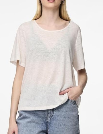 Tricou Pieces, alb