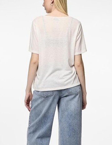 Tricou Pieces, alb