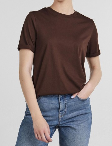 Tricou Pieces, maro
