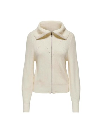 Pulover cu fermoar Only, crem