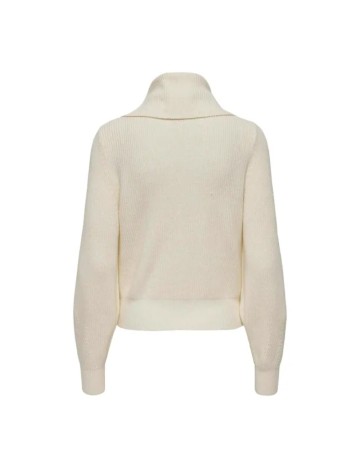 Pulover cu fermoar Only, crem