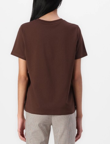 Tricou Pieces, maro