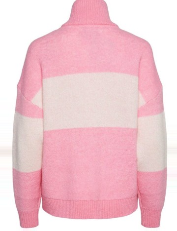 Pulover cu fermoar Pieces, roz
