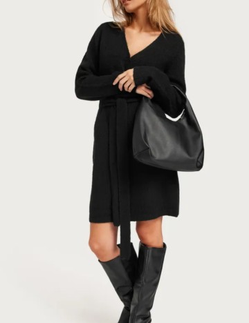 Rochie midi Pieces, negru