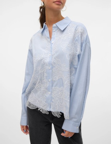 Cămașă Vero Moda, albastru