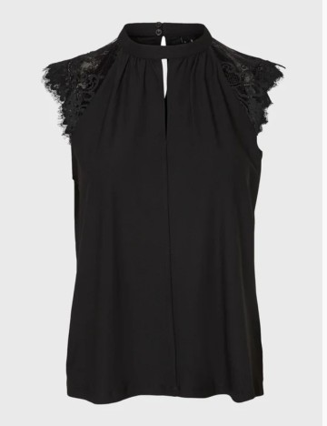 Cămașă cu mânecă scurtă Vero Moda, negru