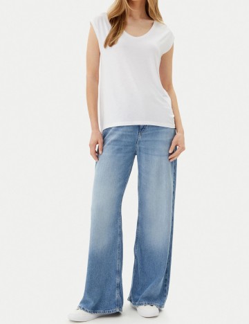 Tricou Pieces, alb