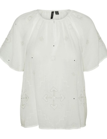 Cămașă cu mânecă scurtă Vero Moda, alb