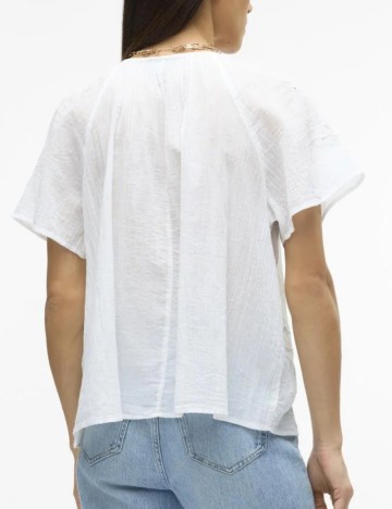 Cămașă cu mânecă scurtă Vero Moda, alb