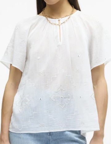 Cămașă cu mânecă scurtă Vero Moda, alb