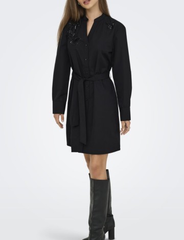 Rochie tip cămașă Only, negru