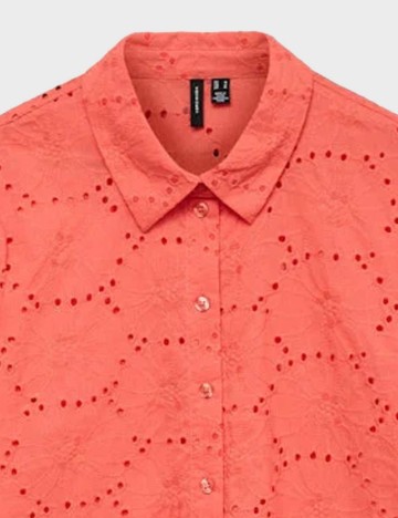 Cămașă cu mânecă scurtă Vero Moda, roz coral