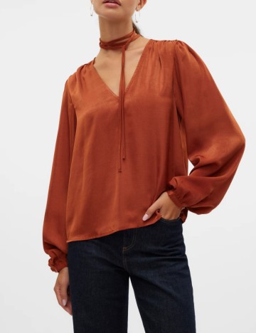 Cămașă AWARE by VERO MODA, cărămiziu