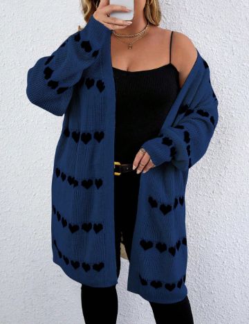 Cardigan Shein Curve+, alb