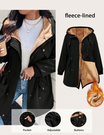Geacă Shein Curve+, negru