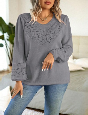 Pulover Shein Curve+, gri