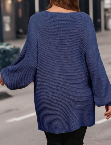 Pulover Shein Curve+, albastru