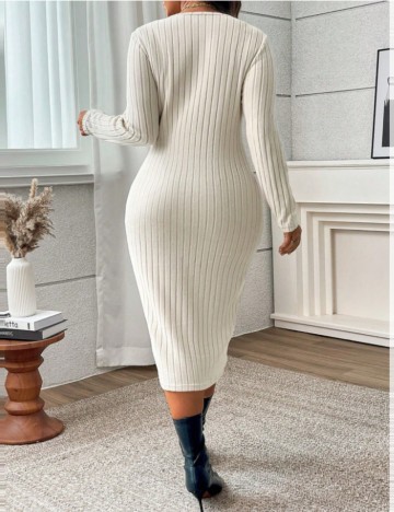 Rochie midi Shein Curve+, crem