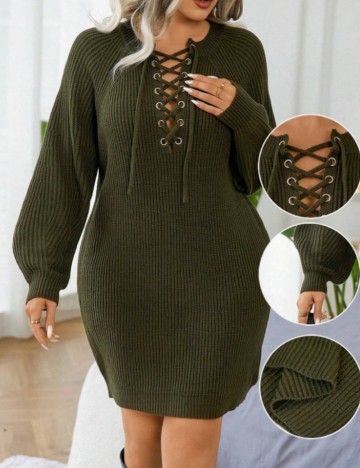 Rochie mini Shein Curve+, verde