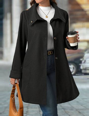 Palton Shein Curve+, negru