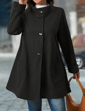Palton Shein Curve+, negru