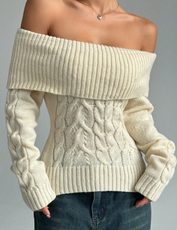 Pulover Shein, crem