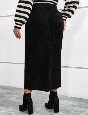 Fustă midi Shein Emery Rose, negru
