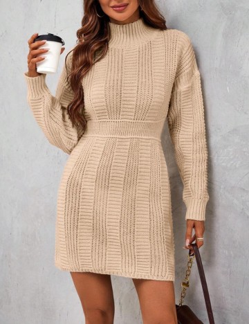 Rochie tricotată Shein, bej