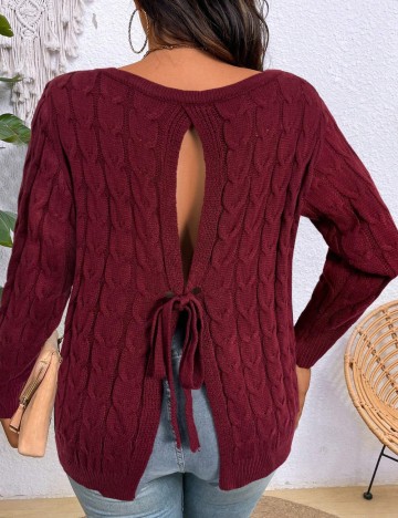 Pulover Shein Curve+, vișiniu