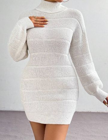 Rochie tricotată Shein, alb