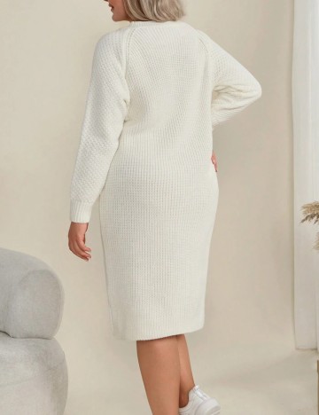 Rochie midi Shein Curve+, crem