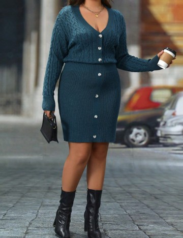 Rochie mini Shein Curve+, turcoaz