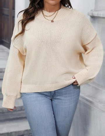Pulover Shein Curve+, crem