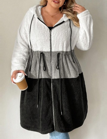 Cardigan lung Shein Curve+, mix culori