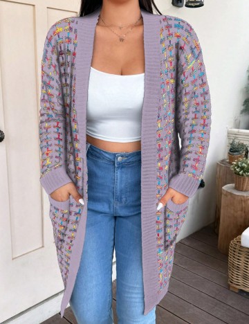 Cardigan Shein Curve+, mix culori