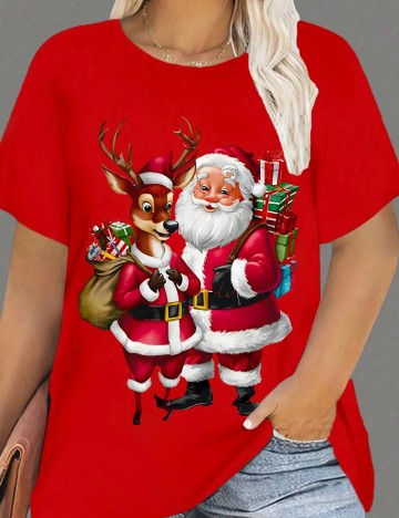 Tricou Shein Curve+, roșu