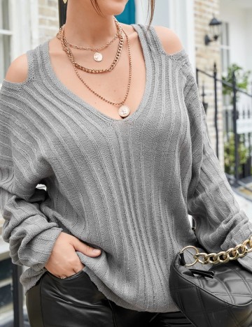 Pulover Shein Curve+, gri